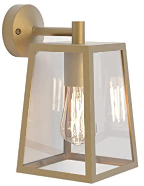 Astro Calvi Wall 215 Dimmable Outdoor Wall Light (Antique Brass), E27/ES Lamp, Designed in Britain - 1306005 - 3 Years Guarantee