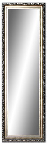 100 x 40 cm, 40 x 100cm Spiegel mit Rahmen, Badezimmerspiegel Antik, Alte Spiegel, Handgefertigte, Stabiler Rückwand, Rahmenleiste: 60 mm breit und 45 mm hoch, Rahmen Farbe: Gold- Silber