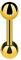 Piersando Universal Piercing Barbell Hantel Brust Intim Ohr Tragus Helix Zunge Ohr Cartilage Stab Stecker Edelstahl mit Kugeln 1,2mm x 8mm x 3mm Gold