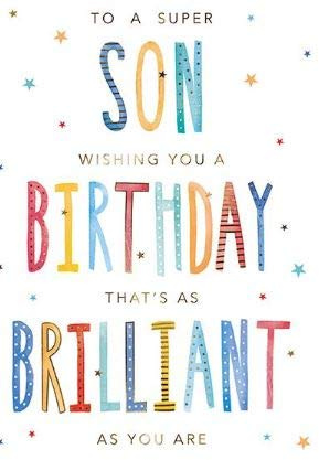 Blooming Wishes Male Birthday Card - Super Son - Attractive Foil and Flitter Finish - Greeting Card for Him (PG-IRIJ0026)