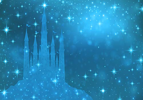 Forwall Fototapete Vlies Tapete Prinzessin Kinderzimmer - Mädchen Schloss Blau Moderne Wanddeko Wandtapete für Kinder 12541VEXXXXL 416cm x 290cm