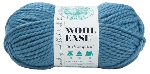 Lion Brand Yarn Company 640-108 Wool-Ease Thick & Quick Yarn, Air Force