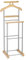 IDIMEX Valet de chambre MEDINA chevalet de nuit double portant pour vêtements, en MDF couleur hêtre et métal laqué argenté
