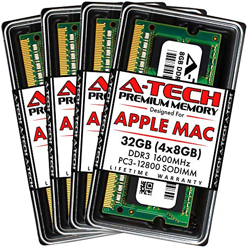 A-Tech 32GB Kit (4x8GB) RAM for Apple iMac (Late 2012, Late 2013, Late 2014, Mid 2015) | DDR3 1600MHz PC3-12800 SODIMM 204-Pin Memory Upgrade