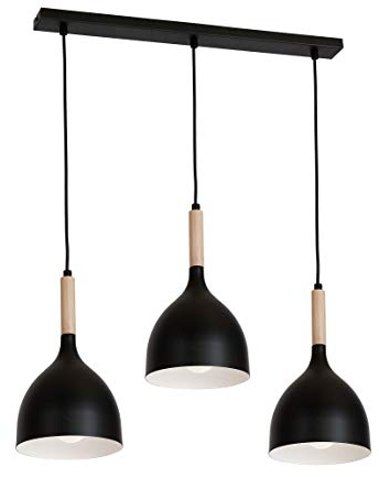 Pendelleuchte mit Draht NOAK WOOD 3xE27/60W/230V