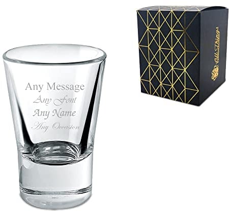 Personalised Engraved 35ml Conical Shot Glass Wedding Birthday Christmas