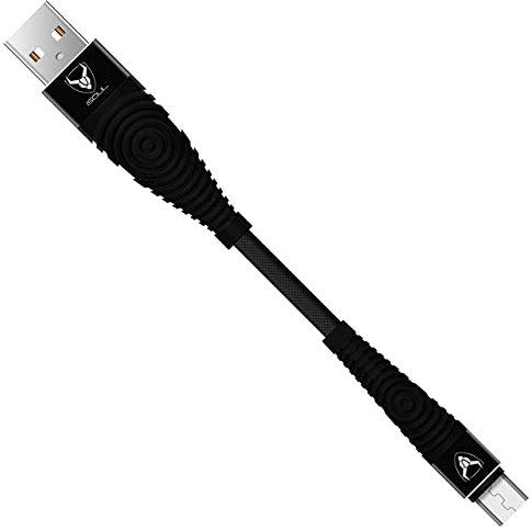 iSOUL Micro USB Cable [Heavy Duty] Nylon Braided Data Sync Fast Charger Charging Cable Lead Cord Compatible with Samsung, Nexus, Huawei, Sony, Android Smartphone, LG, HTC, PS4 and More (15cm, Black)