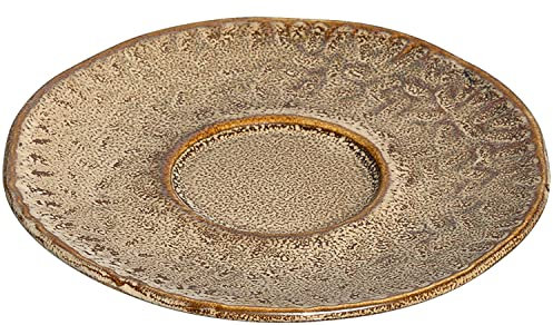 Leonardo Matera Unterteller 1 Stück, spülmaschinengeeigneter Steingut-Unterteller für Espressotassen, 1 Keramik-Untertasse, beige, Ø 11 cm, 018602