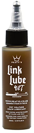 Peaty's LinkLube Wet Kettenschmiermittel - Nasses Wetter Fahrrad Schmiermittel, Mischung aus Fahrradkettenöl und Kettenwachs, Fahrrad Kettenöl für eine geschmeidige, leise Kette, MTB, Ebike, 60 ml