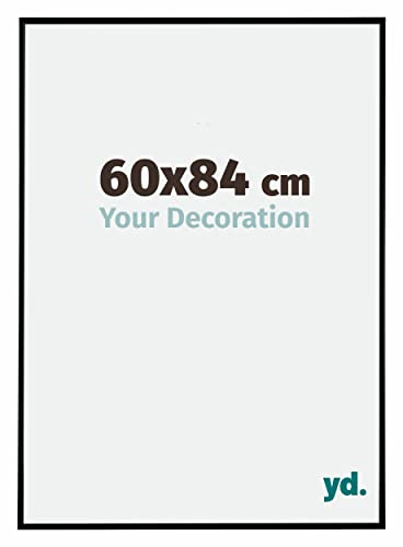 Your Decoration - Cadre photo 60x84 cm - Noir Mat - Cadre Photo en Plastique Avec Verre acrylique - Anti-Reflet - Cadre 60x84 - Evry