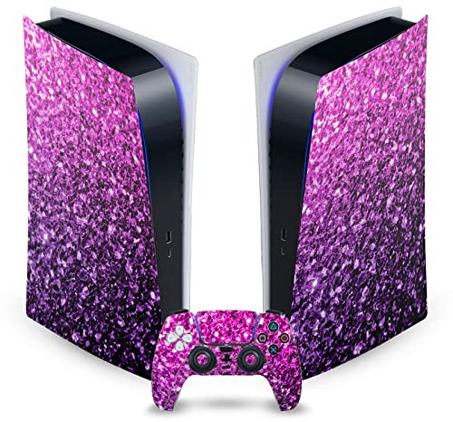 Head Case Designs Licenza Ufficiale PLdesign Purple Pink Mix Arte Vinile Frontalino Sticker Gaming Pelle Adesivo Compatibile con Sony PlayStation 5 PS5 Digital Edition Console and DualSense Controller