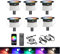 GEYUEYA Home WIFI Spot LED Encastrable Extérieur RGBW Ø45MM 12V RGB/Blanc chaud Contrôleur Étanche IP67 LED Lumières de terrasse pour Patio Path Steps de jardin avec télécommande