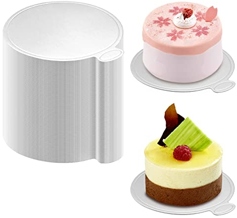 100Pcs Mini Cake Boards, 3.54in Silver Round Mini Cheesecake Disposable Boards Cardboard Cake Bases Dessert Trays for Display Wedding Birthday Party Cake Pastry Decoration