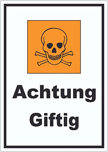 Aufkleber Gefahrensymbol Achtung giftig Totenkopf A5 (148x210mm)