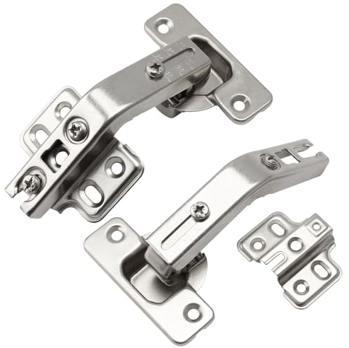 TamBee Bisagras ocultas de armario de 135 grados, bisagras para puertas de armario de cocina, puertas plegadas, combinación, 1 par / 2 unidades (superposición completa)