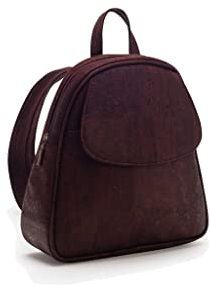 Kleiner Kork-Rucksack | Kork-Backpack | dunkelbrauner Korkstoff | Rucksack aus Korkstoff | unisex | tragbar auch als Umhängetasche | vegan & nachhaltig | Für Alltag und Freizeit