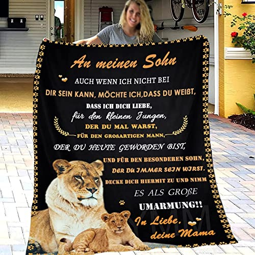 ZQYMM Personalisierte Decke An Meine Sohn von Mama, Mutter für Sohn kuscheldecke flauschig Geschenke, Luftpost Decke Positiv Ermutigen Sie Ihre Sohn,Geschenke Für Geburtstag