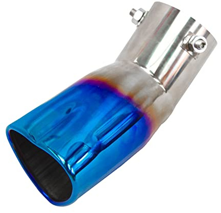 Carkio Auspuffspitzen Schalldämpfer Auto Schalldämpferspitzen Herzförmig Gebogen Universal Edelstahl Bule Burnt Auspufftopf 2.48inch Einlass Passend für die meisten Autos