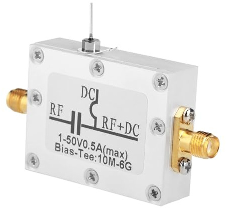 Bias T Stück, 7x3,3cm/2,7x1,3 Zoll 10MHz-6GHz Frequenz Mikrowellen Koaxial Bias Tee Breitband Radio Rauscharmer Verstärkerbaustein Low Noise Amplifier Module T-Stück für Breitbandfunk Glasfaser