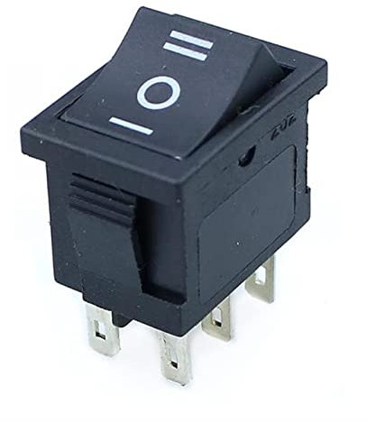 RHYNIL Interrupteur à Bascule 5 pièces KCD1 Mini Noir 3 Broches/6 Broches Interrupteur à Bascule Marche/arrêt/Marche ca 6A/250V10A/125V (Color : 6 Pin on - Off - on, Size : 10PCS)