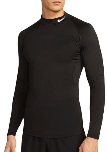 NIKE FB7908-010 M NP DF Tight LS Mock Vest Men's Black/White Size XL