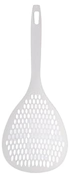 Cuchara Coladora Resistente A Altas Temperaturas,Cuchara Para Espumadera, Cuchara De Filtro De Alimentos De Pl¨¢stico Seguro, Colador De Alimentos De Aceite Antideslizante De Mango Largo(blanco)