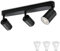 KYOTECH Schwarz 3-flammige Spotlampe 5W LED Deckenleuchte Deckenlampe Schwenkbar und drehbar inkl. Leuchtmittel GU10 3000K Warmweiß Deckenspots für Küche, Schlafzimmer, Wohnzimmer