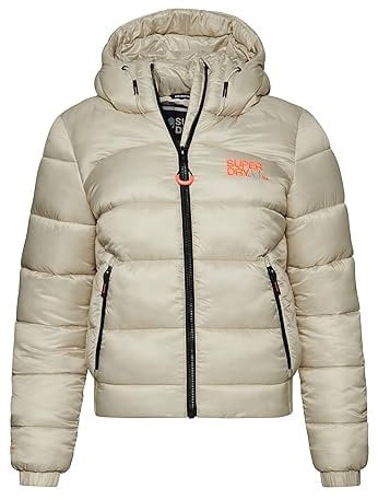 Superdry Damen Sportpuffer Bomberjacke Jacke, Pelican Beige, 42
