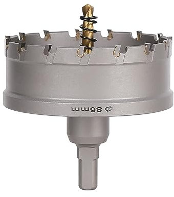 Vearter 86mm Scie Cloche en Métal, Carbure Tungstène Coupeur TCT Trou avec Foret de Centrage, pour Acier Inoxydable, Alliage, Cuivre, Fer, Plastique, Fibre de Verre