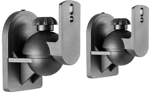 Beetronic 2 x Universal Speaker Wall Mounting Swivel Tilt Satellite Brackets M5 Fixing Maximum Weight 3.5KG