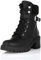Queentina Damen Stiefelette Schnürer Reißverschluss Schnalle B2771-KB Black-38