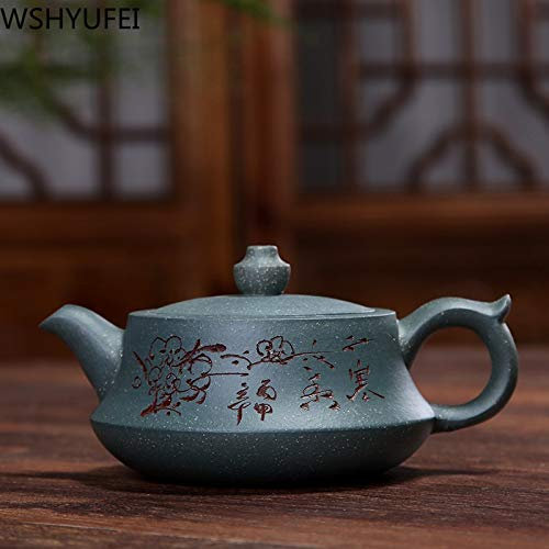 UNbit Théière exquise Yixing théière de sable violet fait à la main service à thé de boue verte théière personnalisée 180Ml Théières