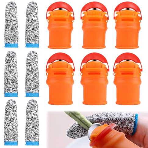 lalago 6 Stück Daumenmesser aus Silikon, Fingermesser Ernte Werkzeug, Messer Separator mit Anti-Schnitt Fingerabdeckung, Gartenarbeit Gadget, Obst Pflanzen Pflücker für Obst Gemüse Trimmen Pflanzen
