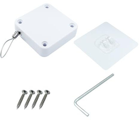 PHITUODA Ferme-porte coulissante automatique avec cordon en acier pour salle de bain, chambre à coucher, bureau (blanc)