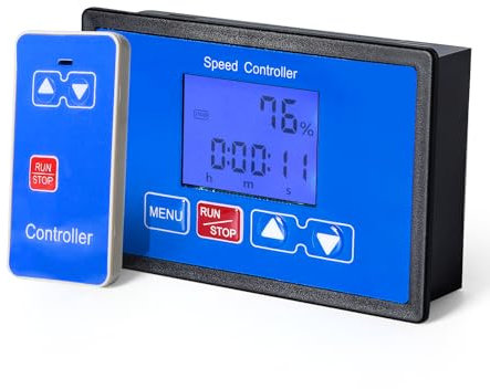 Jadeshay Regulateur de Tension de Moteur DC, Variateur de Vitesse pour Moteur avec Télécommande Sans Fil Réglable de 0 à 100% 6,5-55V 30A avec Écran LCD