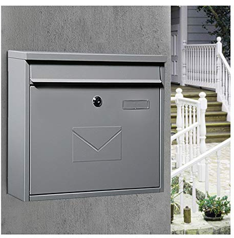 Letterboxes Mailbox -Style Simple Outdoor Wall-Mounted Postbox Company Suggestion Box Unit Suggestion Storage Box Inbox (Brown) (Gray)