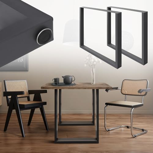 ML-Design 2er Set Tischbeine 60 x 72 cm, Anthrazit, pulverbeschichteter Stahl, Vierkantprofilen, Industriedesign, Metall Tischkufen Tischuntergestell Tischgestell Möbelfüße, für Esstisch, Schreibtisch