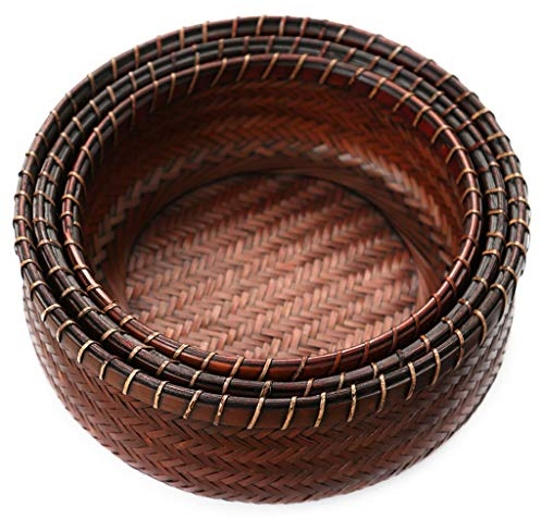 YOtat 3 Unids/Set De Nueces Nutan De Bambú, Cesta De Postre De Estilo Chino, Disco De Fruta, Cuenco para Fruta, Lugar para Pastel, Aperitivos, Plato De Refresco