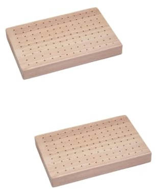 TOPBATHY 2 PièCes PréSentoir en Bois pour ApéRitifs avec Trous - Porte Brochettes Rectangulaire pour Fruits, Amuse-Gueules Et Buffets