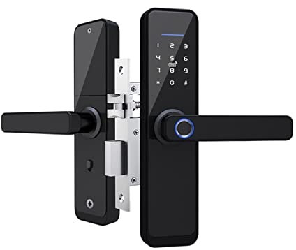 Tuya Zigbee Smart Electronic Door Lock Alexa Voice Control Fingerprint Password Key IC Card Unlock for Hotel Apartment(5050 Dual 180mm)
