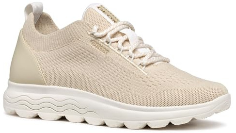 Geox Women's D SPHERICA E Sneaker, Lt Taupe, 4 UK