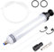 Automotive Fluid Extractor Pump with Long Rubber Hose, 17.6 Oz/500 CC Fluid Extractor, Fluid Syring-e Pump, Oil Change Syring-e, Manual Fuel Suction & Filler for Cars/Ships/Engines/Lawn Mowers(Clear)