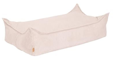 MEOWBABY Sitzsack Rechteck für Kinder - Sitzpouf Kindermöbel Indoor Pouf, Ästhetik Cord, Ecru