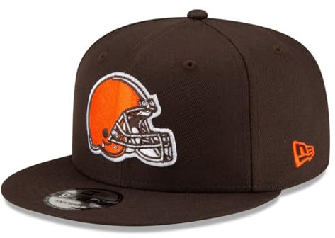 New Era NFL 9FIFTY Team-Farbe, verstellbare Snapback-Mütze, Einheitsgröße, Cleveland Browns - Braun, Einheitsgr��e