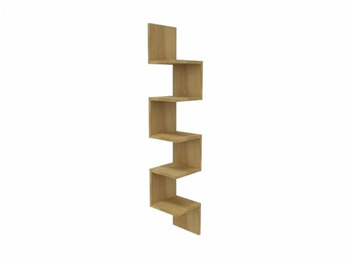 Hängende Eckregal für Bücher im Wohnzimmer - 151 cm Hoch - Platzsparendes und Modernes Design - Perfekt zur Aufbewahrung und Dekoration - Farbe: Artisan-Eiche