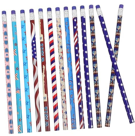 ROMISBABA Stabile Schreibbleistifte Aus Holz Großpackung mit Usa-flaggen-design für Schulprojekte