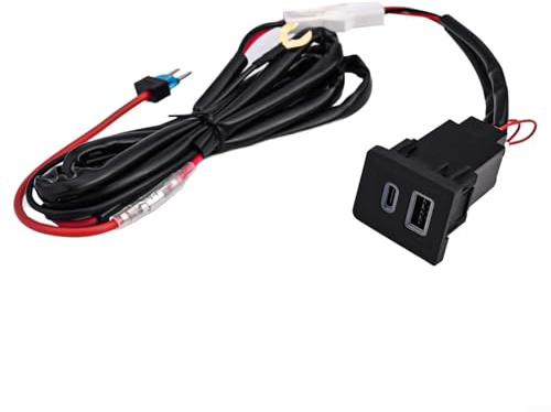 Floweringbeter USB C PD und für QC3 0 Dual USB Auto Ladegerät Buchse Kompatibel mit für T5, Schnellladelösung