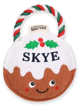 History & Heraldry Personalised Christmas Pudding Dog Toy (Skye)
