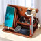 XSQD Multi Functional Wooden Storage Rack, Bedside Table Organiser, Mobile Phone Holder Desktop Organiser, Glasses Watch Bedside Organiser, Personalised Gifts for Him Dad, Boyfriend, Lover，Brother