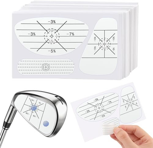 Bibabala Golf Impact Tape Schlägeraufkleber für Holz, Eisen und Putter, keine Rückstände, Golf-Zubehör für Schwungübungen (weiß)